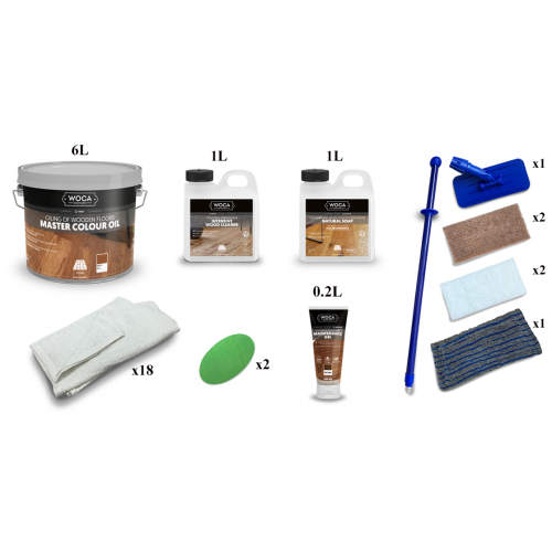 Kit Saving: DC044 (d) Double oiling an Element 7 MA natural, fired or nero floor,  floor, work by hand, 36 to 55m2  (DC)